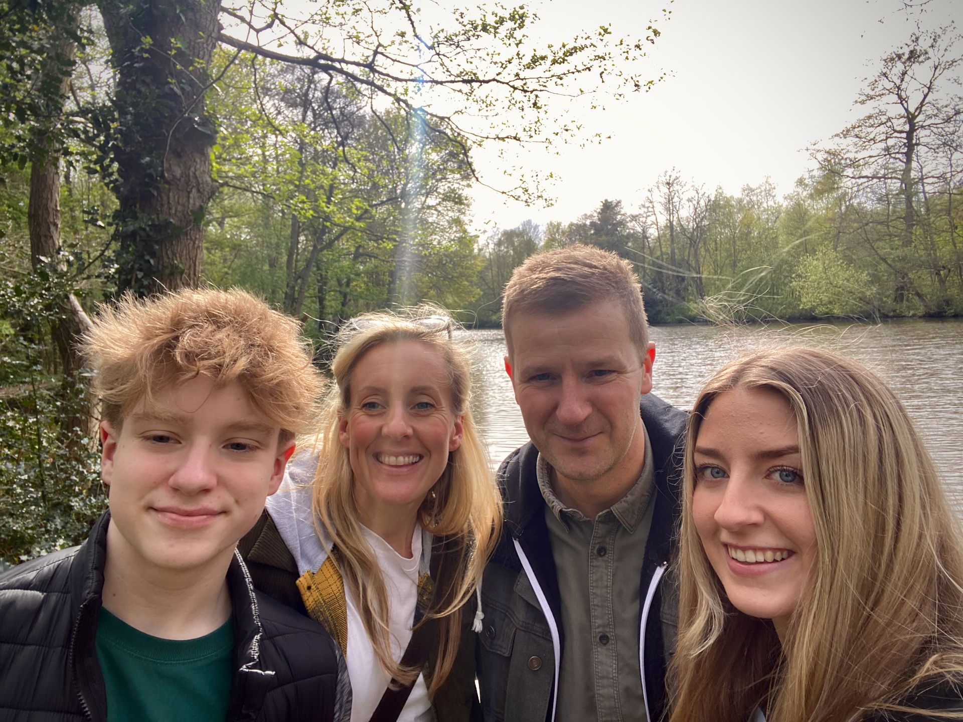 The Parkinson family by the river